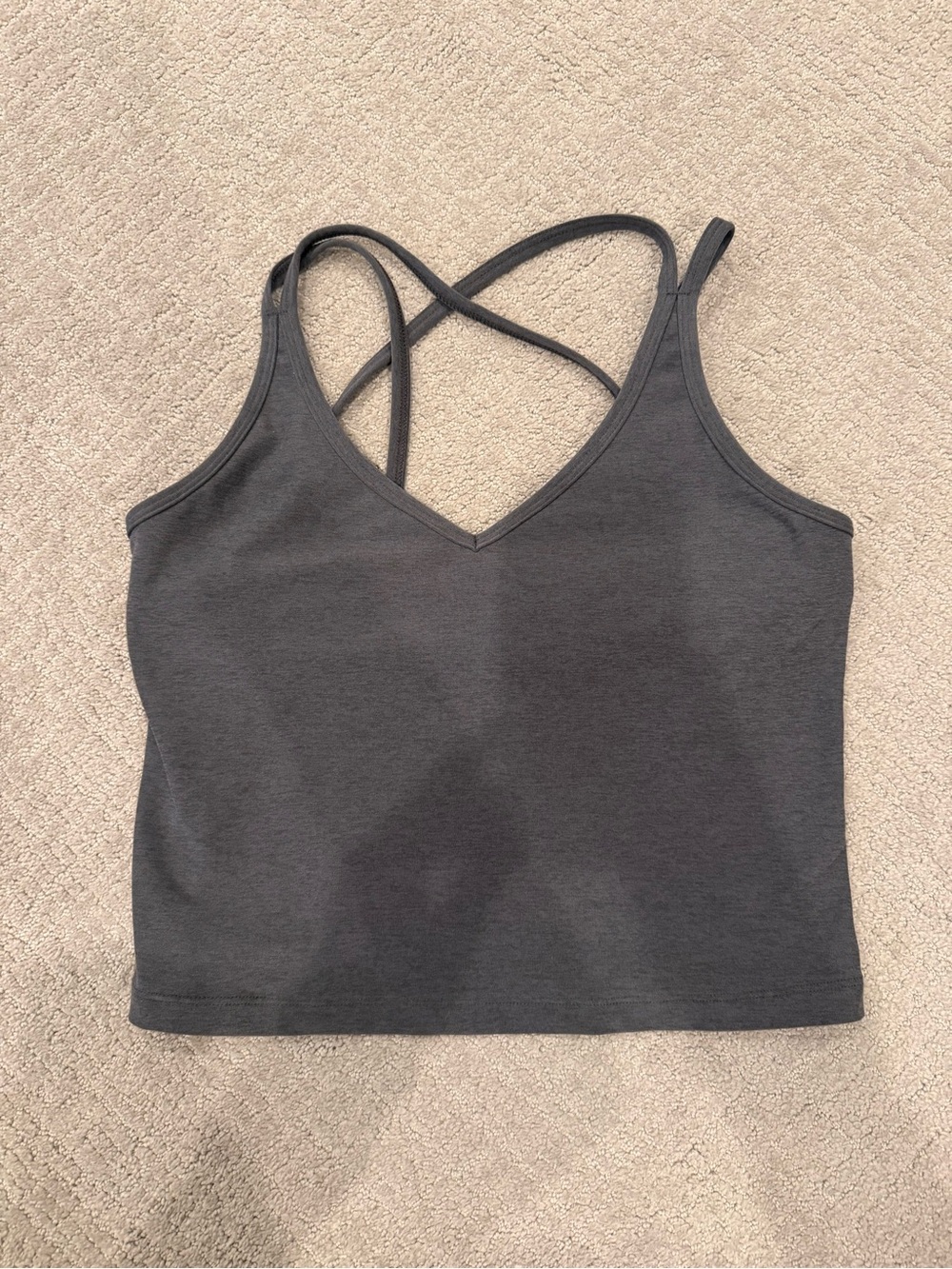 Beyond Yoga Charcoal Gray Crisscross V-Neck tank